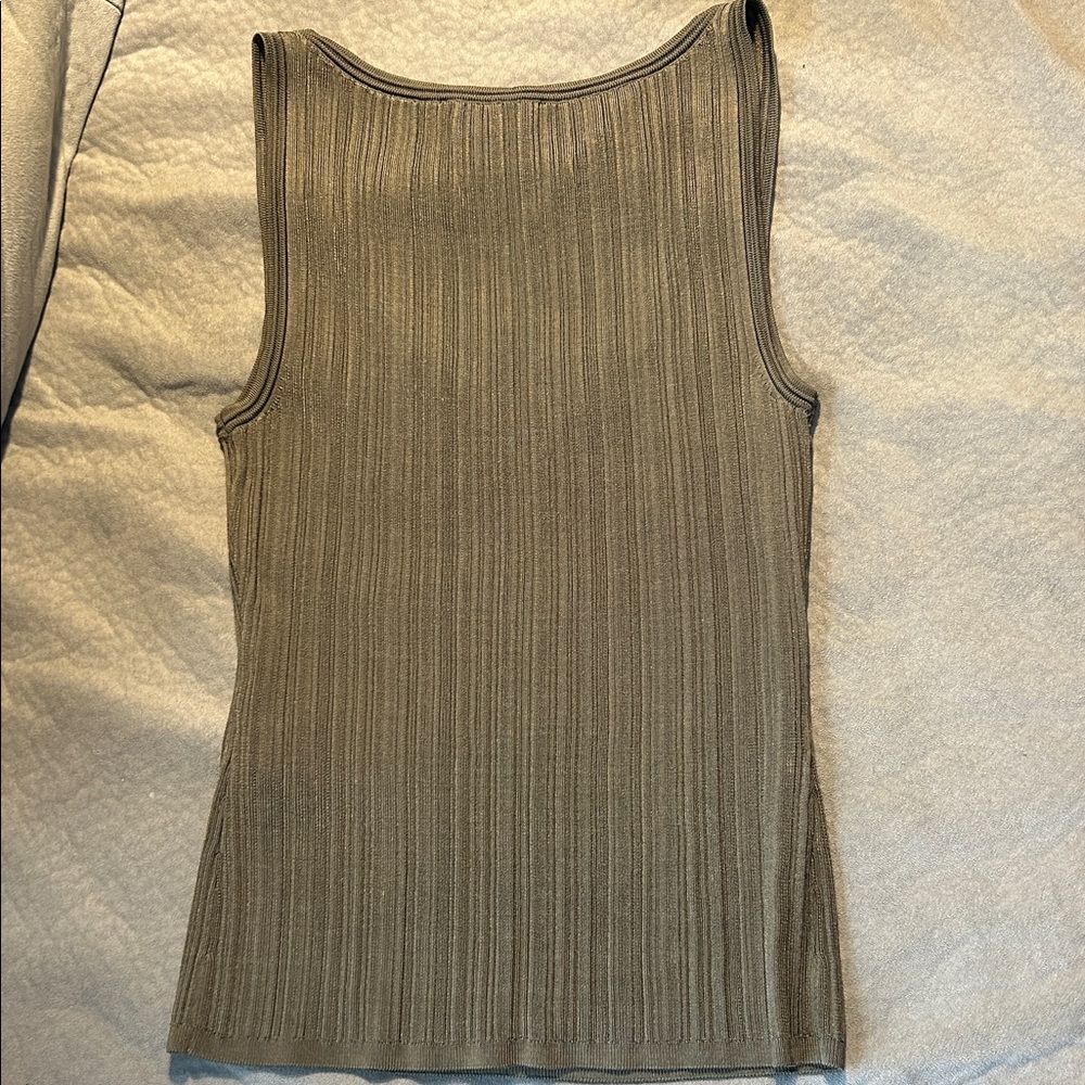White House Black Market Olive Green Tank with Silver Hardware - Picture 8 of 8